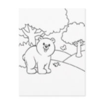 Color Me Post Card - Bear postcards