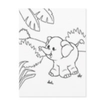 Color Me Post Card - Elephant postcards