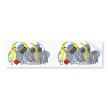 Color Mutations Cockatiel bumper stickers by MenagerieMayhem Color Mutations Cockatiel bumper stickers