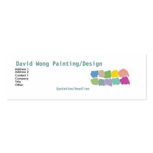 Color paintbrush swatches Business Card -skinny (front side)