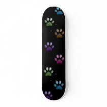 color paw prints skateboard by quacked color paw prints skateboard