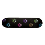 color paw prints skateboard