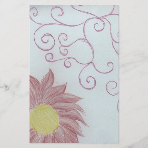 color pencil flower fun stationary stationery