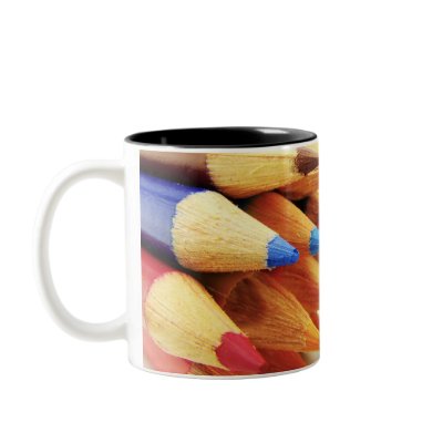 color pencil coffee mug