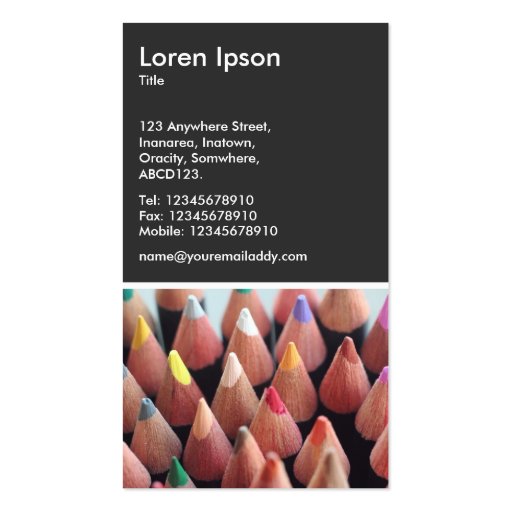 Color Pencils - 80pc Gray Business Cards (back side)