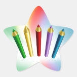 Color Pencils Star Stickers
