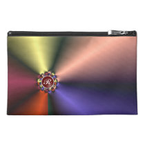 Color Silk Folds with Monogram Travel Bag Travel Accessory Bags  at Zazzle