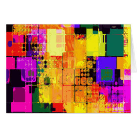 Color Splash Abstract Art Geometric Patterns Stationery Note Card