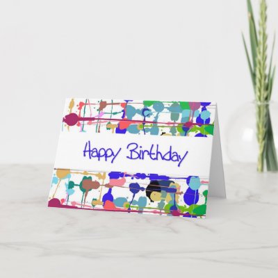 Color Splash Birthday Card Large Print by PinkiesEZ2C