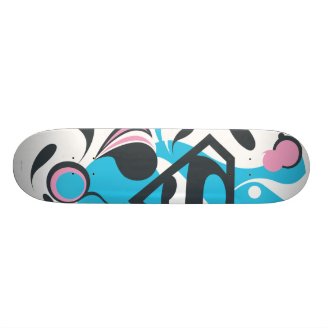 Color Splash Blue Skate Board Decks