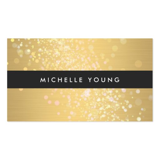 Color Splash in Gold and Black for Makeup Artists Business Card Template (front side)