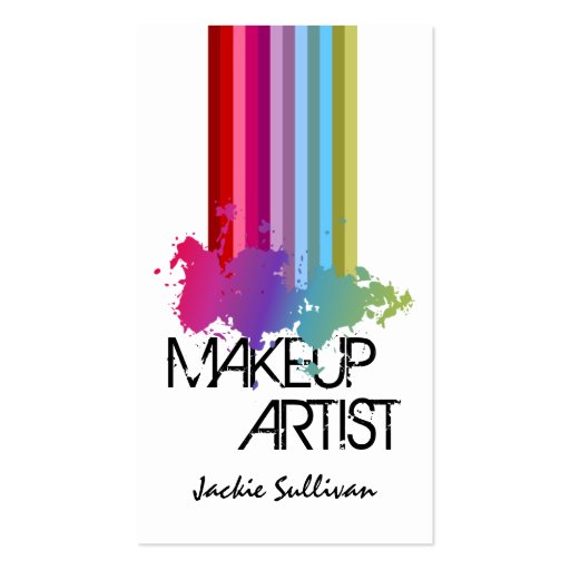 Color Splash Makeup Artist Business Cards (front side)