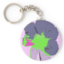 Color Splash/ PopArt Flower Key Chain