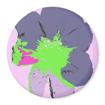 Color Splash/ PopArt Flower Fridge Magnets
