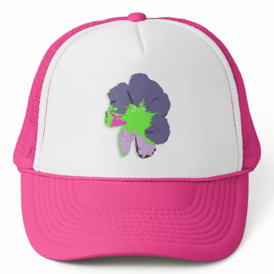 Color Splash/ PopArt Flower on Pink Hat by RLMdesignes