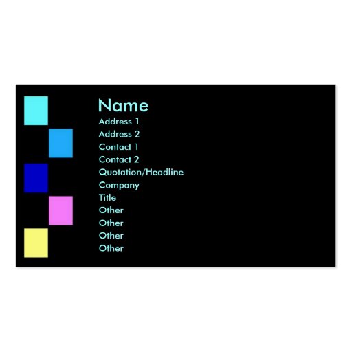 Color Squaers Profile Card Business Cards