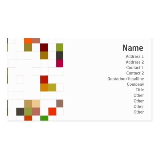 Color Square - Business Business Card Template (front side)