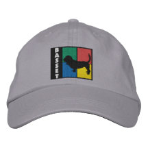 Color Squares Basset Hound Embroidered Hat