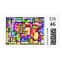 Color Squares Postage Stamps