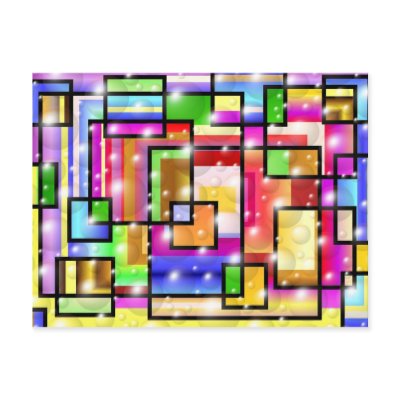 Color Squares Post Card by dndartstudio