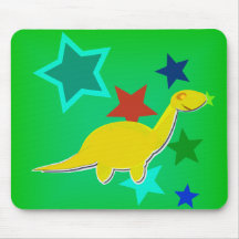 Color Stars Yellow Dinosaur Kid's Mousepad