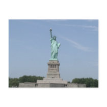 Color Statue of Liberty Under a Blue Sky Post Card