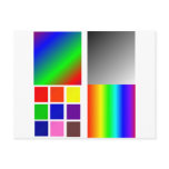Color swatches and pallete for calibration postcards