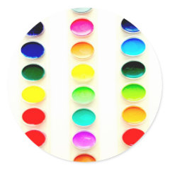 Color the World Watercolor Paints Round Stickers