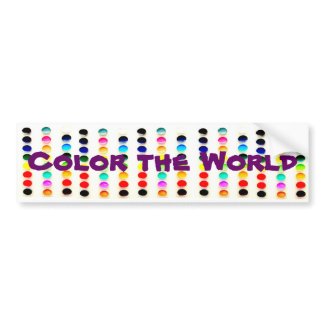 Color The World Watercolors Paints Bumper Sticker