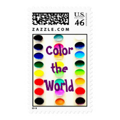 Color the World Watercolors Paints Postage Stamp