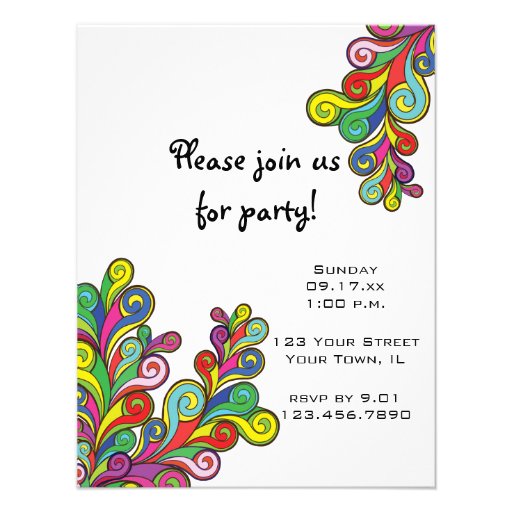 Color Waves Party Invitation