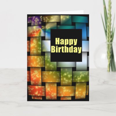 Color Weave Happy Birthday Greeting Cards by dndartstud