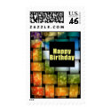 Color Weave Happy Birthday postage by dndartstudio Color Weave Happy Birthday postage