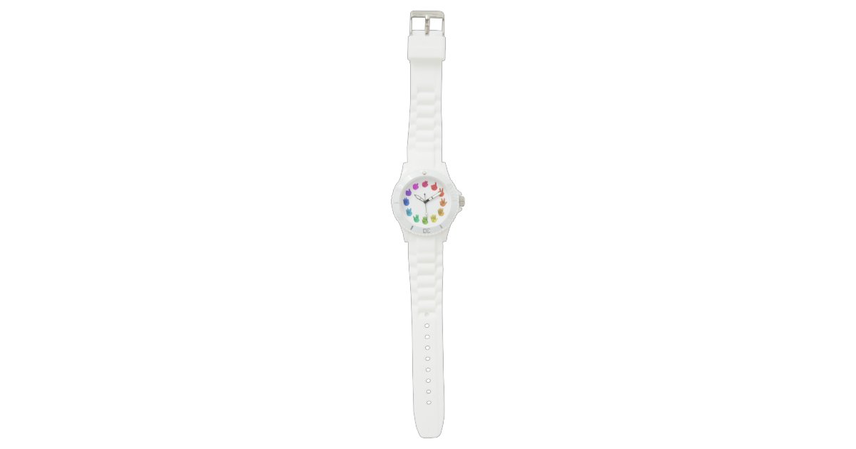Color wheel asl sign language numbers wrist watches Zazzle
