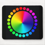 Color Wheel on black Mouse Pads