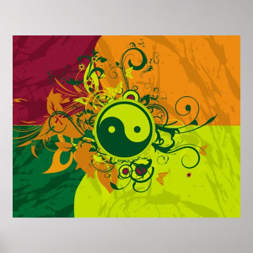 Color Yin Yang print