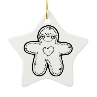 Color your own gingerbread man christmas ornament ornament
