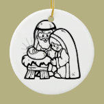 Color your own nativity scene ceramic ornament ornaments