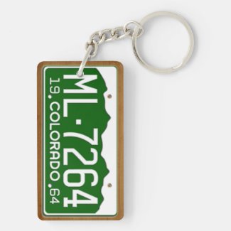 Colorado 1964 Vintage License Plate Keychain Rectangle Acrylic Key Chain