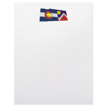 Colorado and Denver Flags Letterhead Template