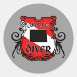 Colorado Diver Round Stickers
