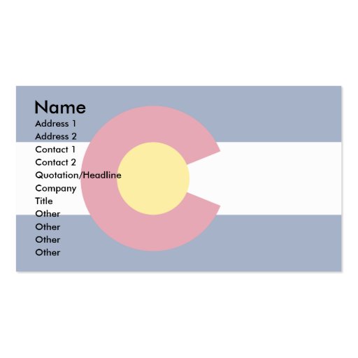 Colorado Flag Business Card Template (front side)