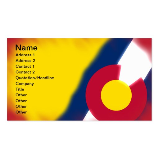 Colorado Flag Business Cards (front side)