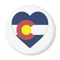 Colorado Flag Heart magnets