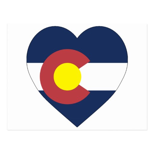 Colorado Flag Heart Postcard Zazzle