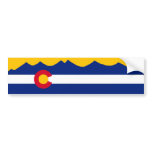 Colorado Flag & Mountain Range Bumper Sticker