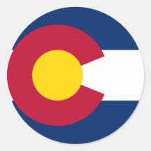 Colorado Flag Round Sticker