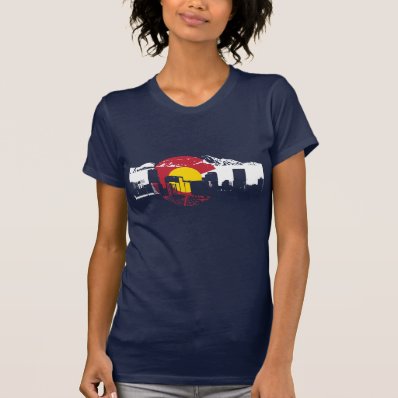 Colorado Flag T-Shirt - Denver Skyline - Rockies