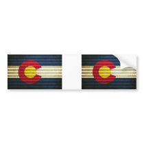 Colorado Flag Tin Roof Bumper Sticker