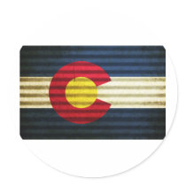 Colorado Flag Tin Roof Stickers